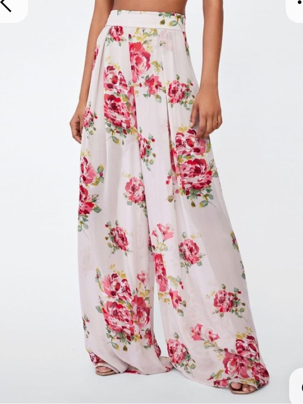 Zara Pink Floral Pants